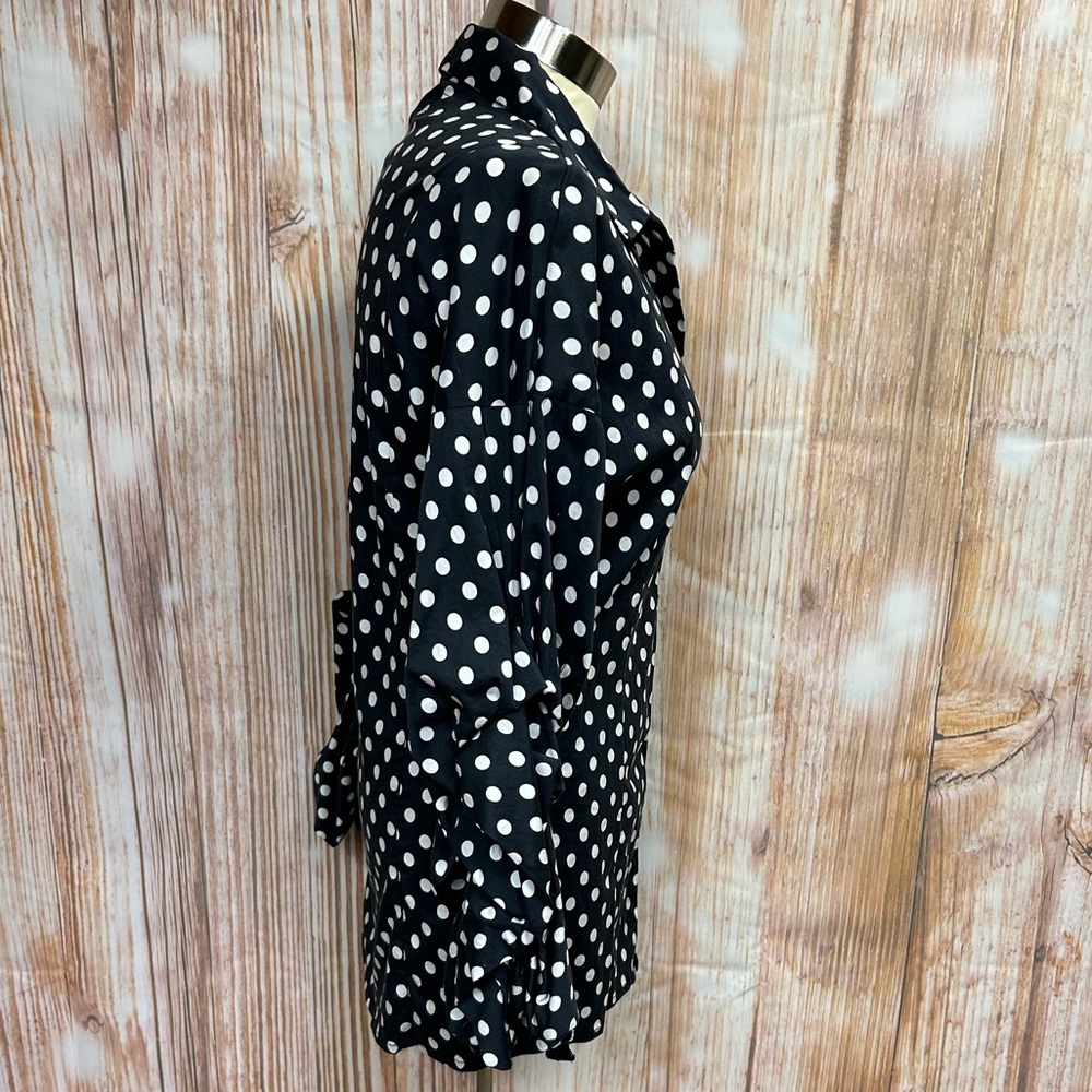Spoon Jeans Black‎ and White Polka Dot Dramatic Sleeve Button Down Top - Picture 5 of 9